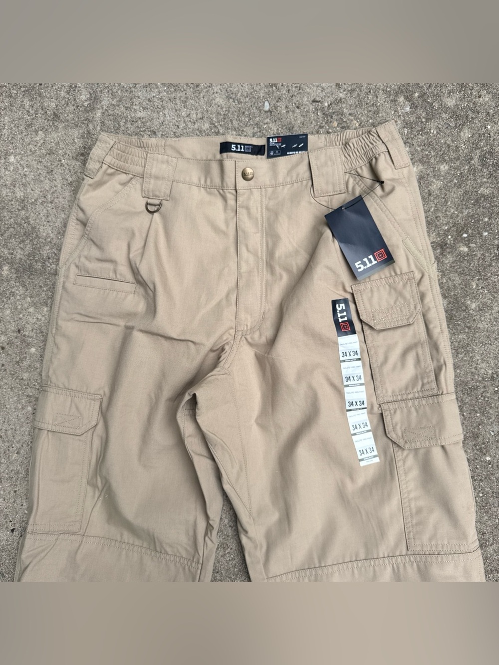 5.11 Tactical Taclite Pro Pants Mens 34x34 Beige Ripstop Cargo Workwear Uniform